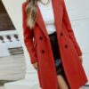 [Tweed Coat for Women] 2025 Hot Selling European and American Style Tweed Coat for Women, Mid-Length Spring Autumn Winter New Korean Version Loose Double-Breasted Waist-Cinching Fleece Overcoats